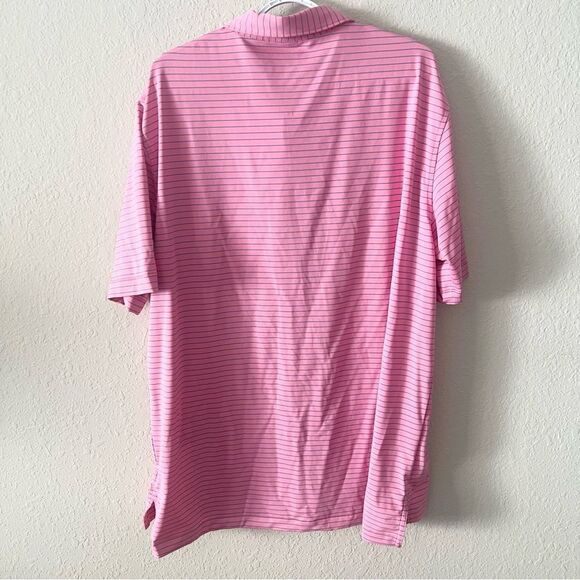 Peter Millar Summer Comfort Short Sleeve Polo Mens Size XL Pink Stripe Golf - Picture 3 of 8
